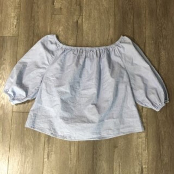 Anthropologie Maeve poplin off the shoulder tee S - Picture 3 of 7